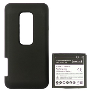 HTC EVO 3D Extended Battery Replacement with Special Battery Door Cover (3500mAh)
