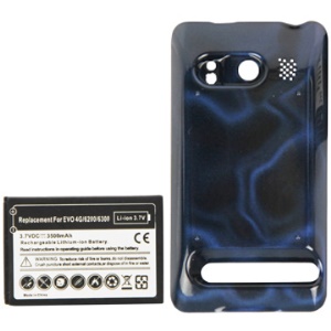 HTC EVO 4G 3500mAh Extended Battery Replacement with Modified Battery Cover