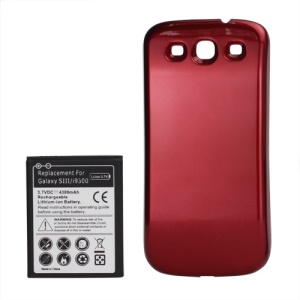Samsung i9300 Galaxy S iii Extended Battery with Battery Door Cover 4300mAh - Red
