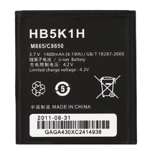 1400mAh HB5K1H Battery Replacement for Huawei Ascend II 2 M865 Sonic U8650 C8650