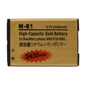 Gold 2430mAh M-S1 Battery Replacement for BlackBerry Bold 9000 9700 9780