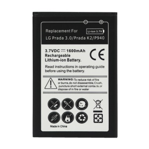 Li-ion Battery Replacement for LG Prada 3.0 P940 (Prada K2) 1600mAh