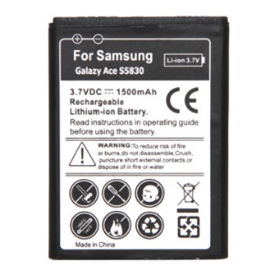 Samsung Galaxy Ace S5830/S5660/S5670/I579/I569/S7500/S7250D Rechargeable Li-ion Battery Replacement 1500mAh