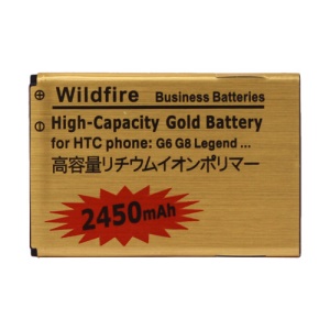 2450mAh High Capacity Replacement Gold Battery for HTC Wildfire G8/HTC Legand G6