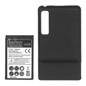 Motorola DROID 3 XT862 / Milestone XT883 Extended Battery w/ Battery Door Cover 3500mAh