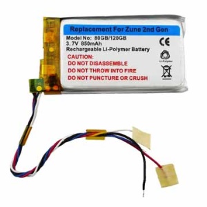 Replacement Li-polymer Battery for Microsoft Zune 2nd Gen 80/120GB