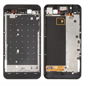 Middle Plate with Earpiece Speaker &amp; Motor &amp; Side Button Flex Cable for BlackBerry Z10 BB10 - Black