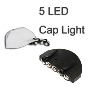 Clip-on 5 LEDs Hat Cap Visor Light Headlamp for Fishing Hunting