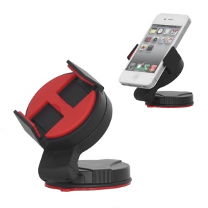 Universal Mobile Phone Windshield Car Holder for Samsung Galaxy S3 i9300 iPhone 4S, Width: 52mm~72mm - Red