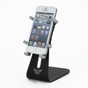 Rotary Aluminum Desktop Stand Mount for iPhone 5 4S 4 iPod Touch 5 etc - Black