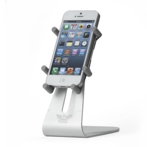 Rotary Aluminum Desktop Holder Stand for iPhone 5 4S 4 iPod Touch 5 etc - Silver