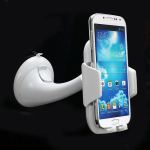Latest Universal In Car Suction Cup Holder Mount for iPhone iPod Samsung HTC LG Nokia GPS etc - White