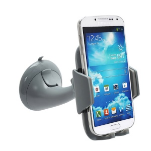 Latest Universal In Car Suction Cup Holder Mount for iPhone iPod Samsung HTC LG Nokia GPS etc - Grey