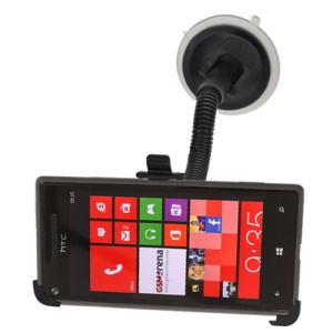 360 Degree Rotating Goose Neck Car Windshield Mount Holder for HTC Window Phone 8X