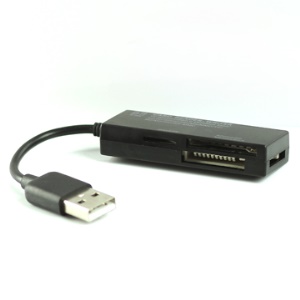 Black Hi-Speed 4 Slots All in One Card Reader Writer SDHC/SD/MS/MMC/TF/M2/Min SD