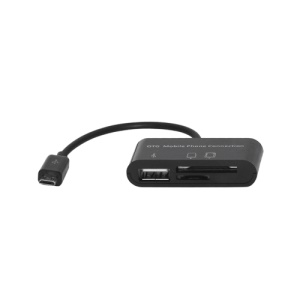 Card Reader + USB Hub for OTG Mobile Phone Samsung i9500 i9300 i9100 i9220 N7000 Sony Xperia U P S Nokia 808 Motorola Xoom etc
