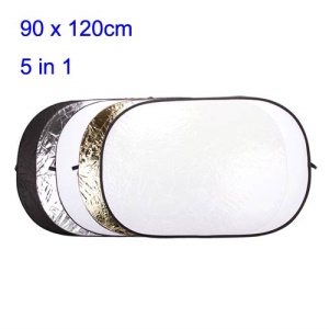 90cm x 120cm 5 in 1 Collapsible Photography Studio Oval Lighting Reflector Disc