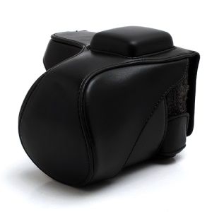 Leather Camera Bag Case for Sony NEX-5C NEX-5N NEX5N NEX-5 NEX5 18-55mm 16mm - Black