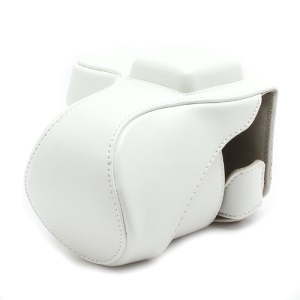 Leather Camera Bag Case for Sony NEX-5C NEX-5N NEX5N NEX-5 NEX5 18-55mm 16mm - White