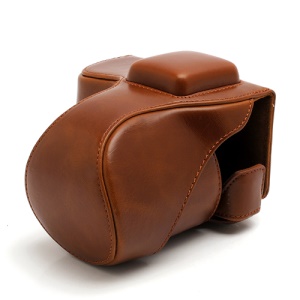 Leather Camera Bag Case for Sony NEX-5C NEX-5N NEX5N NEX-5 NEX5 18-55mm 16mm - Brown