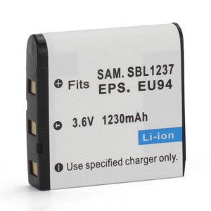3.6V 1230mAh Samsung SLB-1237 EPSON EU94 Battery Replacement for Samsung Digimax L55 L55W L85