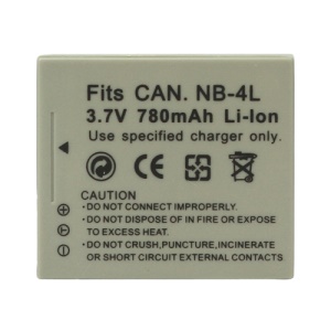 NB-4L Battery for Canon Digital IXUS 55 60 65 70 75 80 3.7V 780mAh