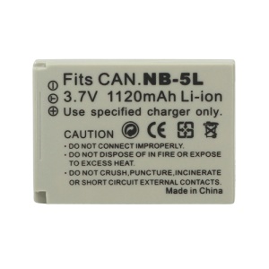 Battery Pack NB-5L for Canon PowerShot SD SX IXUS IXY SX210 SX220 SX230 HS 3.7V 1120mAh