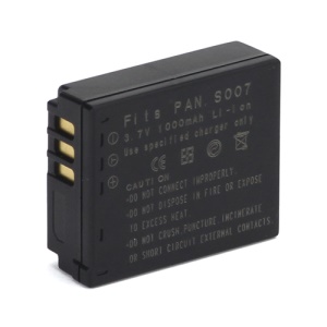3.7V 1000mAh CGA-S007 Replacement Camera Battery for Panasonic TZ1 TZ2 TZ3 TZ5 TZ15 TZ11A