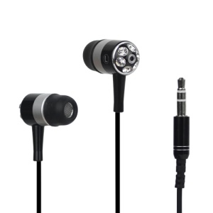 Bling Rhinestone 3.5mm Stereo Earphone Headphone for iPhone iPod MP3 MP4 Player - Black