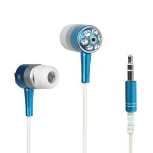 Diamond Stereo Earphone Headset Headphone for iPhone iPod MP3 MP4 Player and etc - Blue