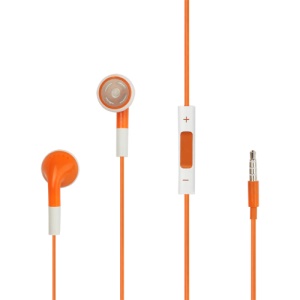 iPhone 4S Stereo Earphones with Remote Volume Control and Mic - Orange