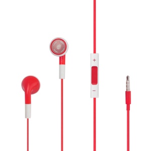 iPhone 4S Stereo Headphones with Volume Control and Mic - Red