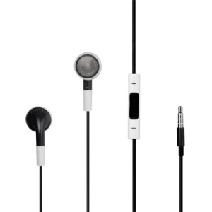 iPhone 4S Stereo Earphone Headphones with Volume Control and Mic - Black