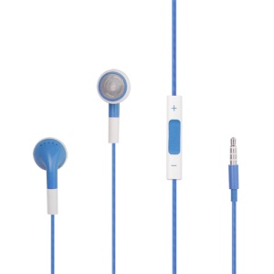 iPhone 4S Stereo Headset Headphones with Volume Control and Mic - Blue