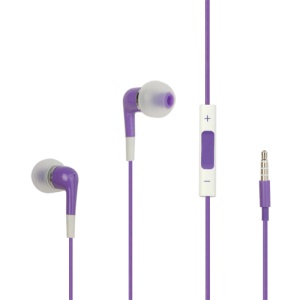 Stereo In-Ear Earphones with Mic and Volume Control for iPhone 4S - Purple