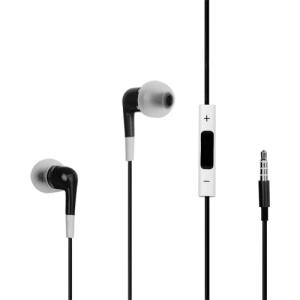 Stereo In-Ear Headphones with Volume Control and Mic for iPhone 4S - Black
