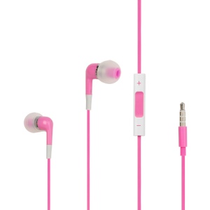 Stereo In-Ear Headphones with Mic Volume Control for iPhone 4S - Pink