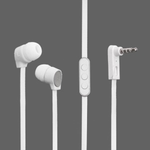 iPhone 4S 4 Earphones with Mic and Volume Remote Flat Cable - White