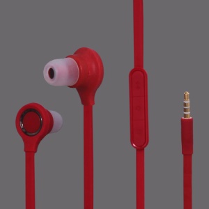 3.5MM Stereo Plug In-Ear Earphone Headphone Headset with Mic ControlTalk for HTC Samsung Series - Red