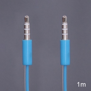 Double Layer 3.5mm Male to Male Stereo Aux Audio Cable for iPhone iPod MP3 - Blue
