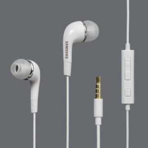 In-ear Headphones with Mic and Remote for Samsung Galaxy S4 i9500 / S3 i9300 / i9100 / i9220 (Generic) - White