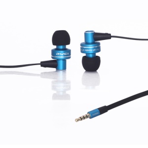Awei Deep Bass In-ear Headphones with Mic for iPhone 4S 4 3GS ES900i - Black / Blue