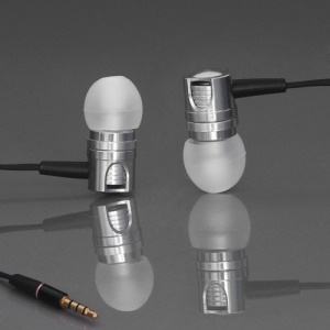 Metallic In-ear Headphones with Mic for iPhone Samsung HTC BlackBerry etc WHF-109 - Silver