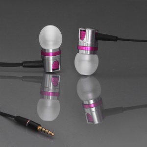 Metallic In-ear Headphones with Mic for iPhone Samsung HTC BlackBerry etc WHF-109 - Silver / Rose