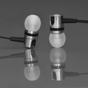 Metallic Earbuds with Mic for iPhone Samsung HTC BlackBerry etc WHF-109 - Silver / Black