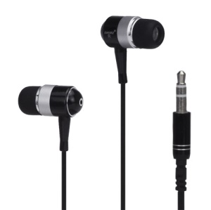 Metallic In-ear Headphones for iPod iPad MP3 CD etc - Silver / Black