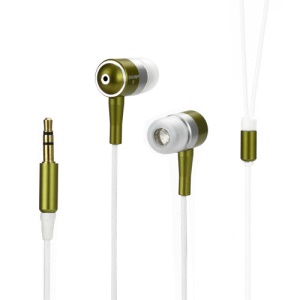 Metallic In-ear Headphones for iPod iPad MP3 CD etc - White / Silver / Green