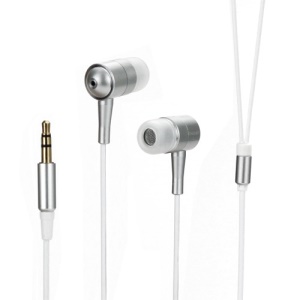 Metallic In-ear Headphones for iPod iPad MP3 CD etc - White / Silver