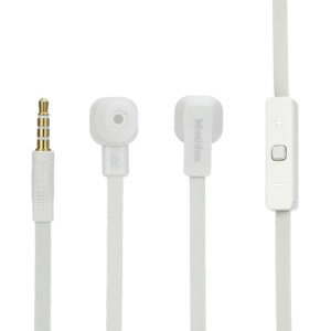 Mosidun Noodle Mic Earbuds Headset for iPhone 5 4S iPad iPod Samsung HTC - White