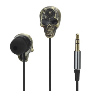 3.5MM Metal Skull In-ear Earphone Rock &amp; Roll Style for iPhone 5 4S HTC Samsung i9300 Galaxy S 3 LG Sony Nokia etc - Aeneous